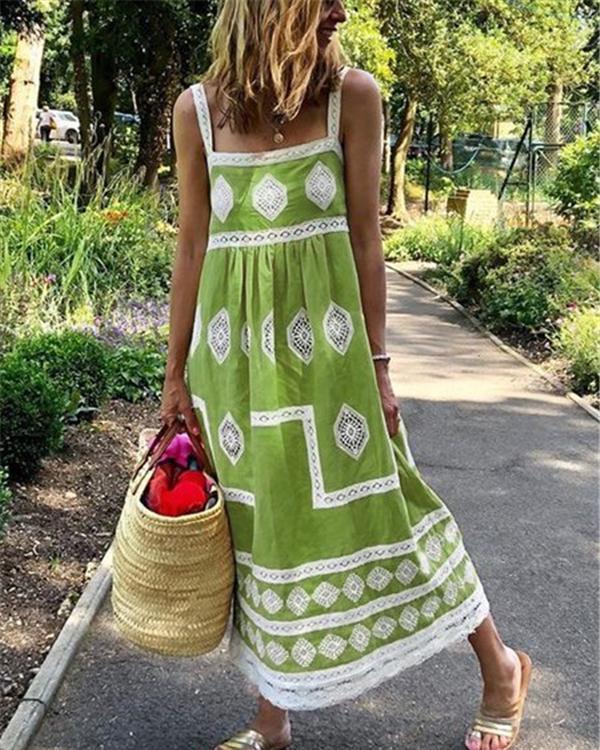 Bohemian Sling Printed Sleeveless Maxi Dresses